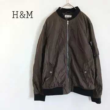 에이치앤엠 H&M 밀리터리 자켓 MA-1 블루종 브라운