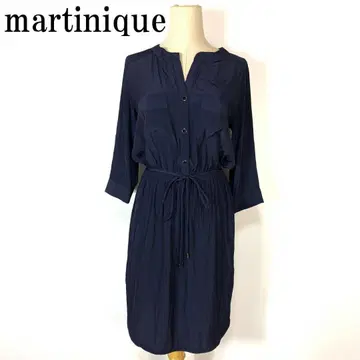 마르티니크 셔츠 원피스 네이비 B7723