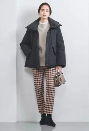 유나이티드 애로우즈 샤이니 깅엄 체크 슬림 팬츠