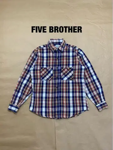 파이브 브라더 체크 무늬 긴팔 셔츠