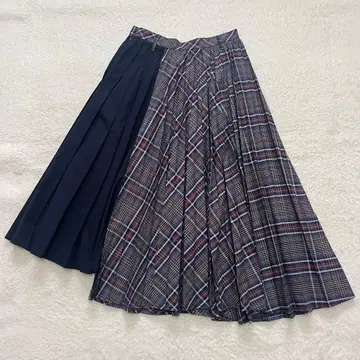 새상품급 [ Ne-net ] 네넷 플리츠 체크 롱 스커트 비대칭