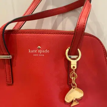 kate spade 레드 핸드백 천연 가죽 숄더
