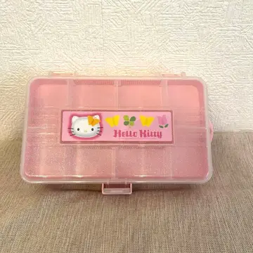 양쪽 어느 쪽에서도 사용할 수 있는 헬로키티 보관 케이스 핑크