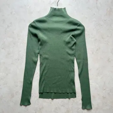 AURALEE 오라리 하이 게이지 리브 니트 긴팔 그린