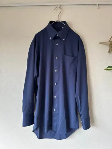 네이비 긴팔 셔츠 포켓 부착 도쿄 셔츠 스트레치