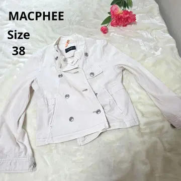 [ 오샤레 MACPHEE ] 화이트 은색 버튼 더블 자켓 사이즈 38