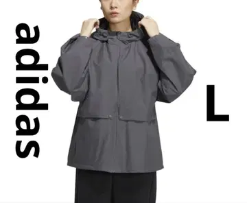 아디다스 윈드 자켓 후드 부착 블루종 그레이 L
