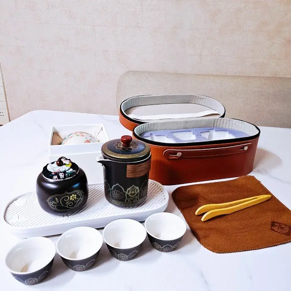 (New Product) Portable Tea Ceremony Set (Teacup, Tea Caddy, Tea Cloth)