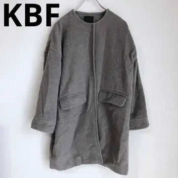 KBF 노카라 코트 롱 기장 울 혼방 그레이 페미닌 캐주얼 F