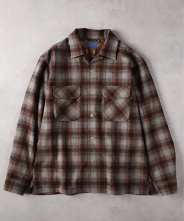 BACK NUMBER 라이트 울 믹스 오픈 카라 셔츠 FJ