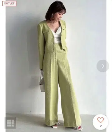 eimy istoire 커팅 트위드 스트레이트 팬츠