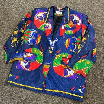 90s 자켓 서커스 패턴 빅 루즈 올 패턴 스피리추얼