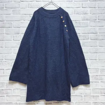 니트 스웨터 롱 기장 튜닉 모크넥 따뜻한 예쁜 캐주얼 L