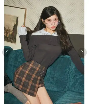 셔츠 도킹 오프숄더 니트탑