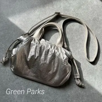 OTO.HA 충전솜 미니 복조리 백 Green Parks 실버 숄더