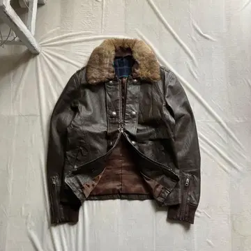 ppfm / 퍼 레더 재킷 00s 아카이브 헤이세이