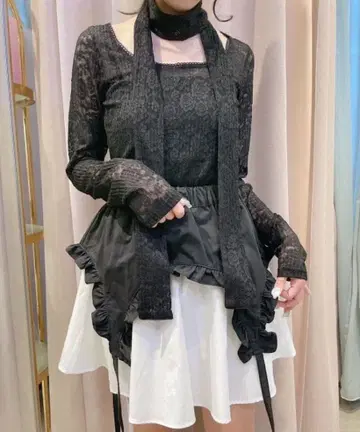 lilLilly 레이스 초커 상의 블랙