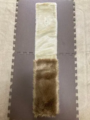 리버서블 퍼 머플러 아이보리/브라운