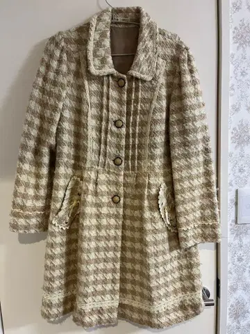 axes 하운드투스 패턴 겨울 상품 코트 무릎 기장