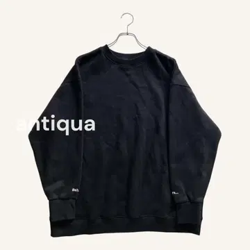 antiqua 안티카 맨투맨 블랙 자수 속기모 체형 커버