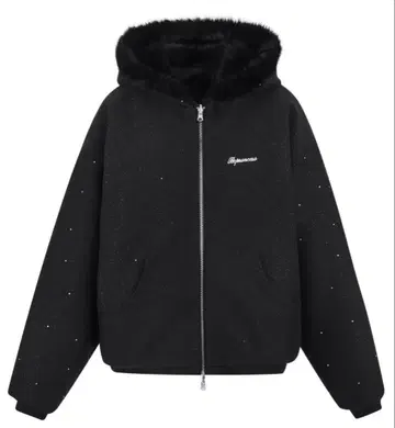 andwang Kirakira 2way fur zip up