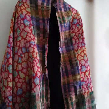 [ 새상품급 ] 킹 LUPUY 체크 무늬 레오파드 무늬 대형 스톨