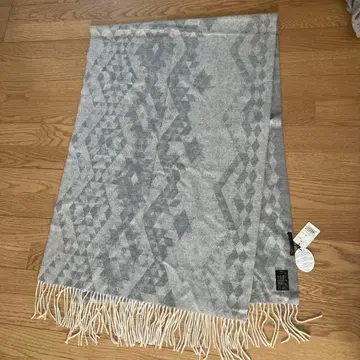 캐시미어 100% fourre atelier 기하학 패턴 스톨 그레이