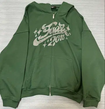 FAVELA 글리터 로고 후드티 그린