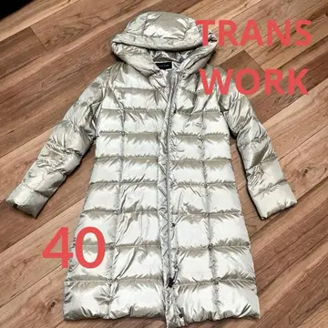 새상품급 TRANS WORK L 사이즈 후드 부착 롱 다운 자켓