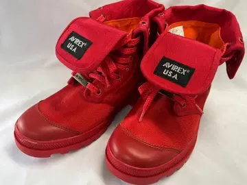 AVIREX 하이컷 스콜피온 하이 나일론 24cm 레드 스니커즈