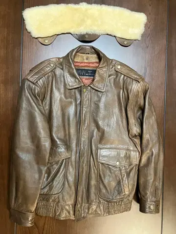 브라운 가죽 아우터 자켓