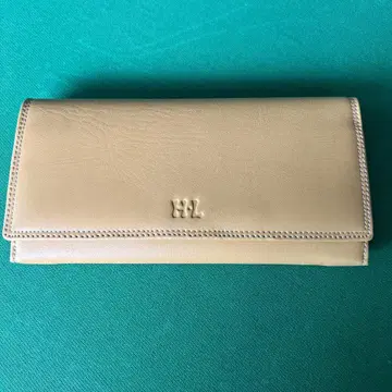 HL 베이지 가죽 장지갑