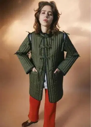 BELPER 퀼팅 롱 자켓