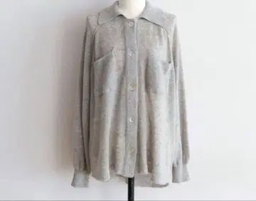 린넨 콤비 시어 니트 셔츠