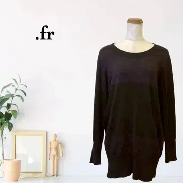 zG587 [ XL ] .fr 니트 코쿤 실루엣 오버 사이즈 바이컬러