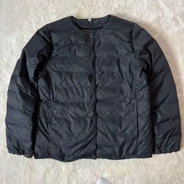 [ 새상품급 ] MUJI 경량 다운 포켓터블 노카라 블루종 여성 XL