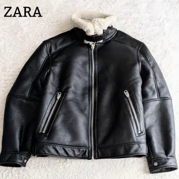 새상품급 ZARA 더블 페이스 보아 자켓 집업 워셔블 최근 블랙 M