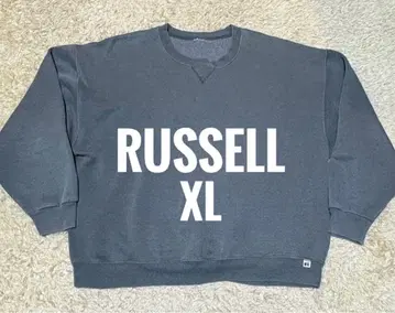 90s RUSSELL 빈티지 USA제 XL 무지 맨투맨 그레이 앞V
