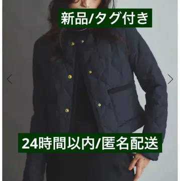 anuans 노카라 퀼팅 숏 다운 네이비 택 포함