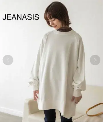 지나시스 서스티나블 빈티지 기모 BIG 풀오버 화이트