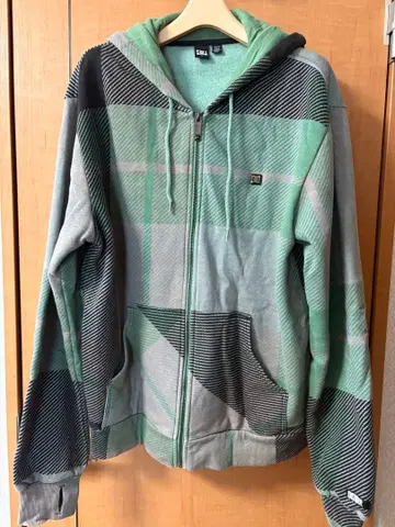 DC 후드티 그린 체크 후드티