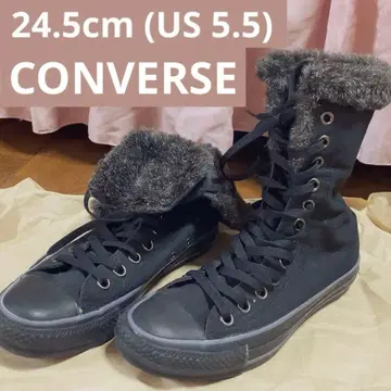 CONVERSE ALL STAR FUR KNEE-HI BLACK 퍼