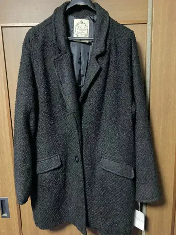 [ 새상품 택 포함 ] 트위드 체스터 코트 블랙 3L