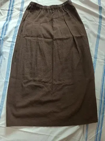 군겐도 브라운 롱 스커트 허리밴딩