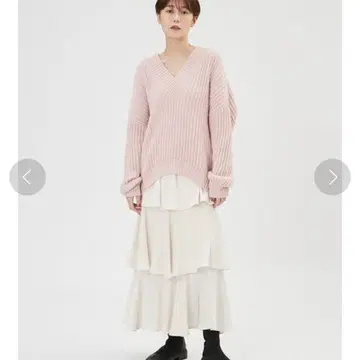 FRAY I.D 새틴 플레어 스커트 화이트