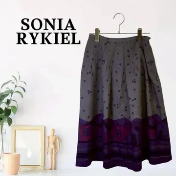 zG588 [ M ] SONIA RYKIEL 플레어 서큘러 스커트 턱