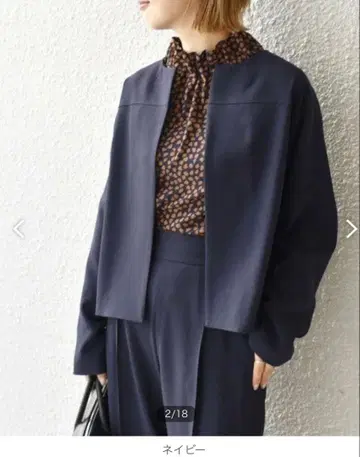 SHIPS 미사용 택 포함 네이비 돌먼 슬리브 노카라 자켓 36 사이즈