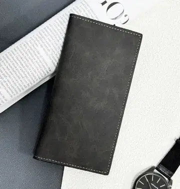 블랙 합성 피혁 장지갑