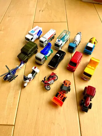 미니카 세트 15대 트랙터 헬리콥터 바이크