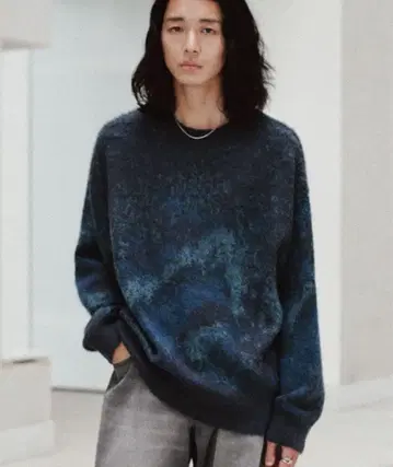 WYM / MOHAIR BLEND JACQUARD SHAGGY KNIT